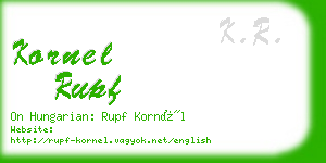 kornel rupf business card